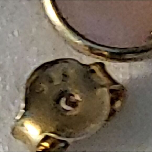 Peermont 18k Gold Plated Sterling Silver Bezel Pink Quartz Gemstone ER - Picture 7 of 7